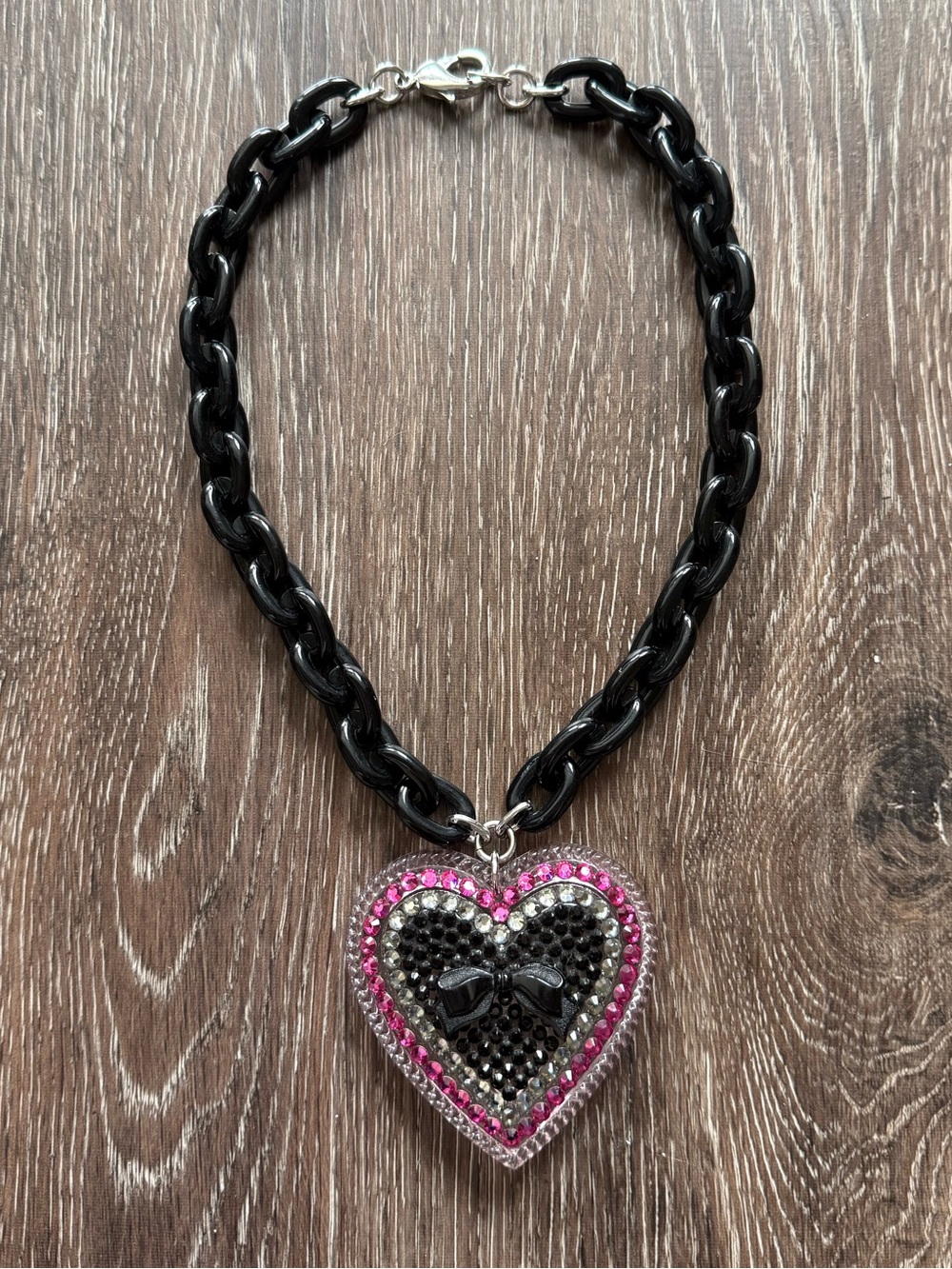 Vintage Tarina Tarantino Swarovski Pavé Heart Necklace